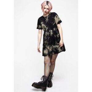Disturbia Grievance Tie Dye Skater Dress 12 Mini Babydoll Goth Y2K Grunge Style